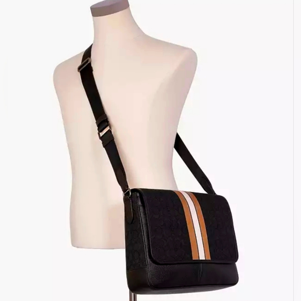 Thompson Map Bag In Signature Jacquard With Varsity Stripe